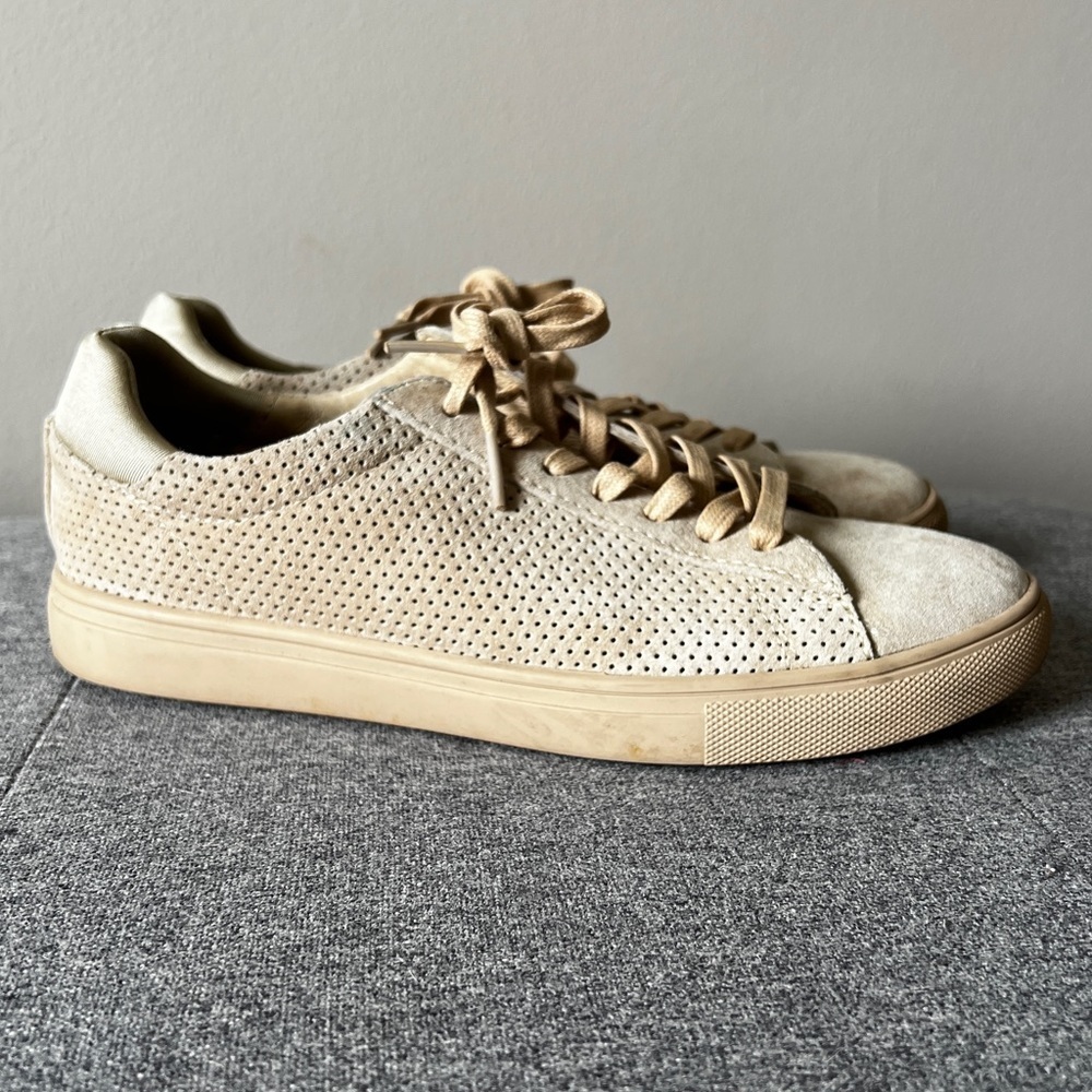 Clae Bradley perforated suede sneakers Oyster‎ Tan 7